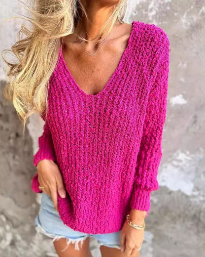 Cozy Crocheted Sweater Long-Sleeved Modern