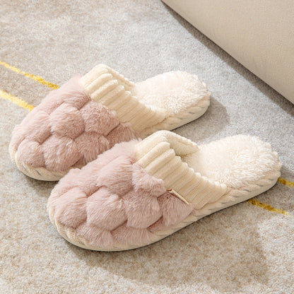 Comfortable Women's Slippers Faux Fur Footbed
