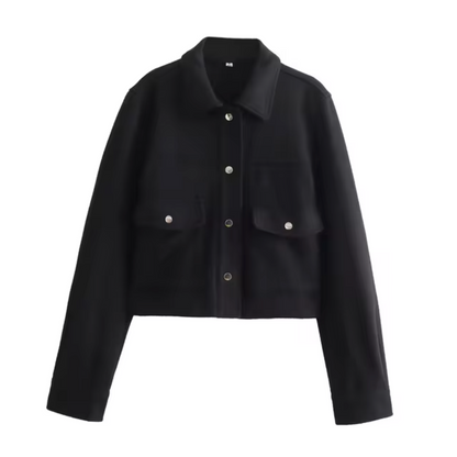 Chic Women's Jacket With Buttons and Front Pockets