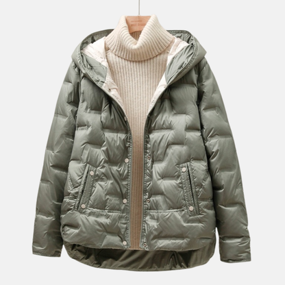 Winter Jacket Puffer Quilted Detachable Hood
