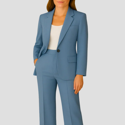 Women's Business Suit Set Long Blazer Trousers
