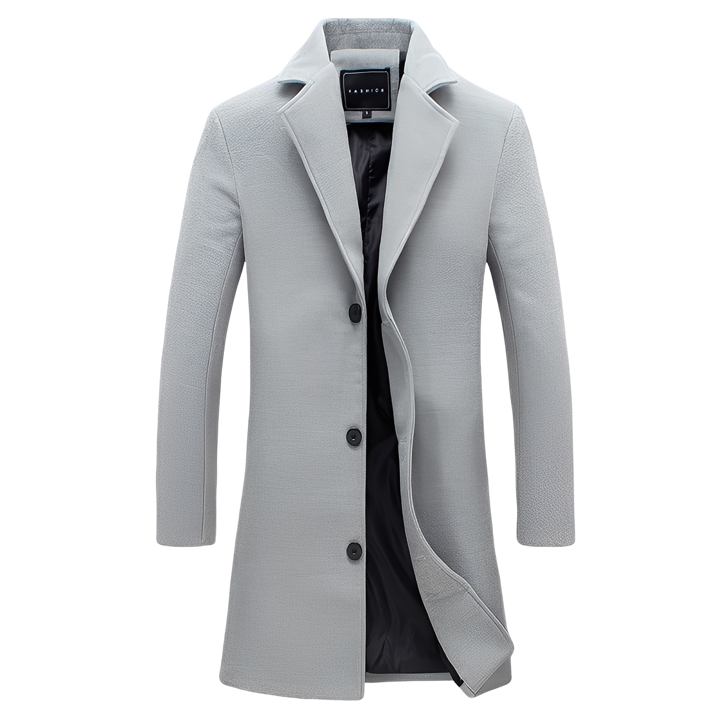 Eleganter Herren Wintermantel Wolle Schwarz