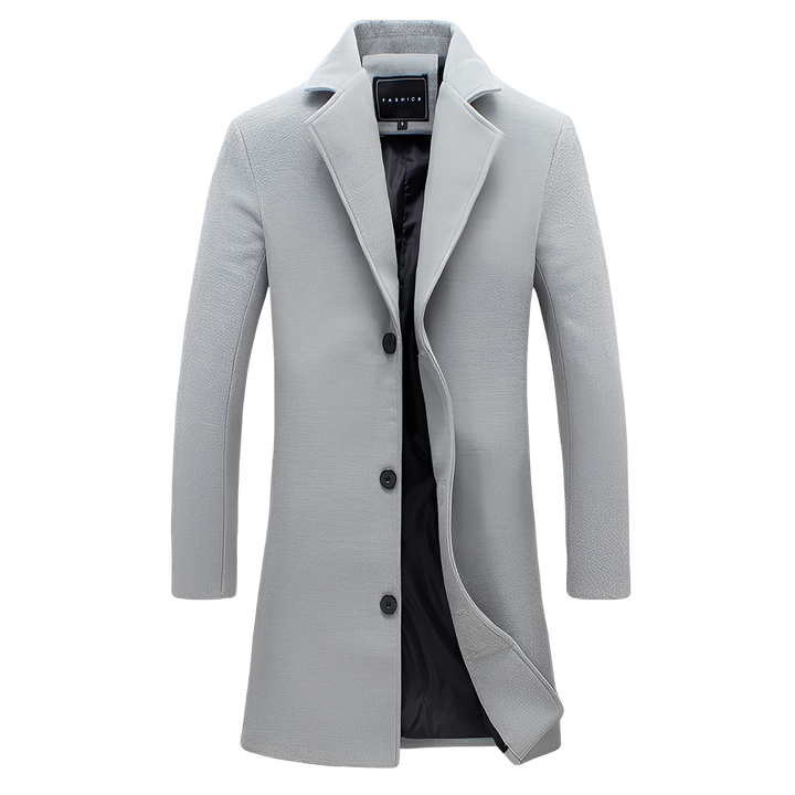 Eleganter Herren Wintermantel Wolle Schwarz