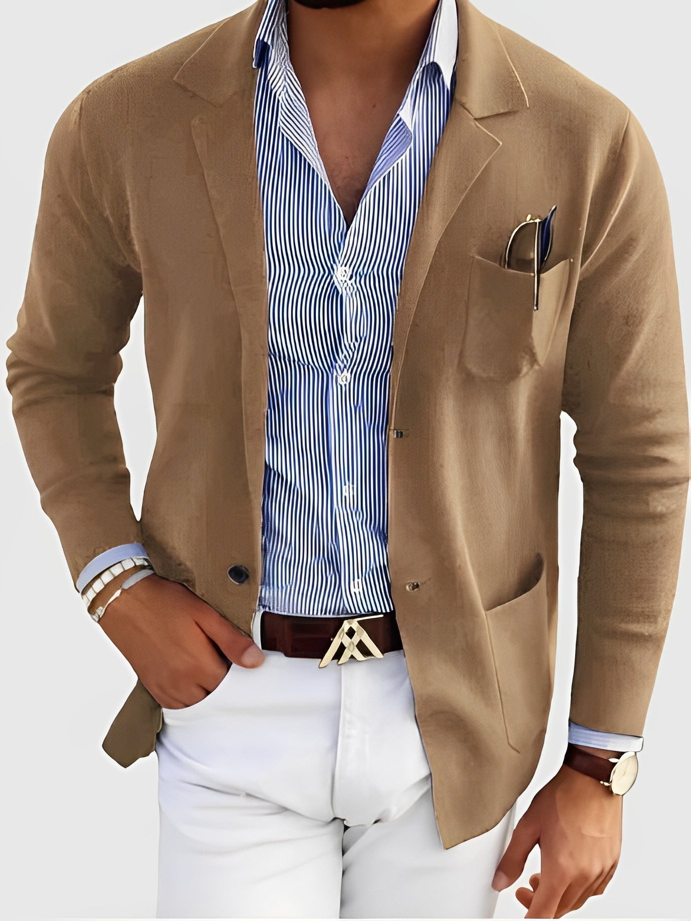 Bequemer Cardigan Männer mit Taschen und Hoodie Style - IdealeKleiden