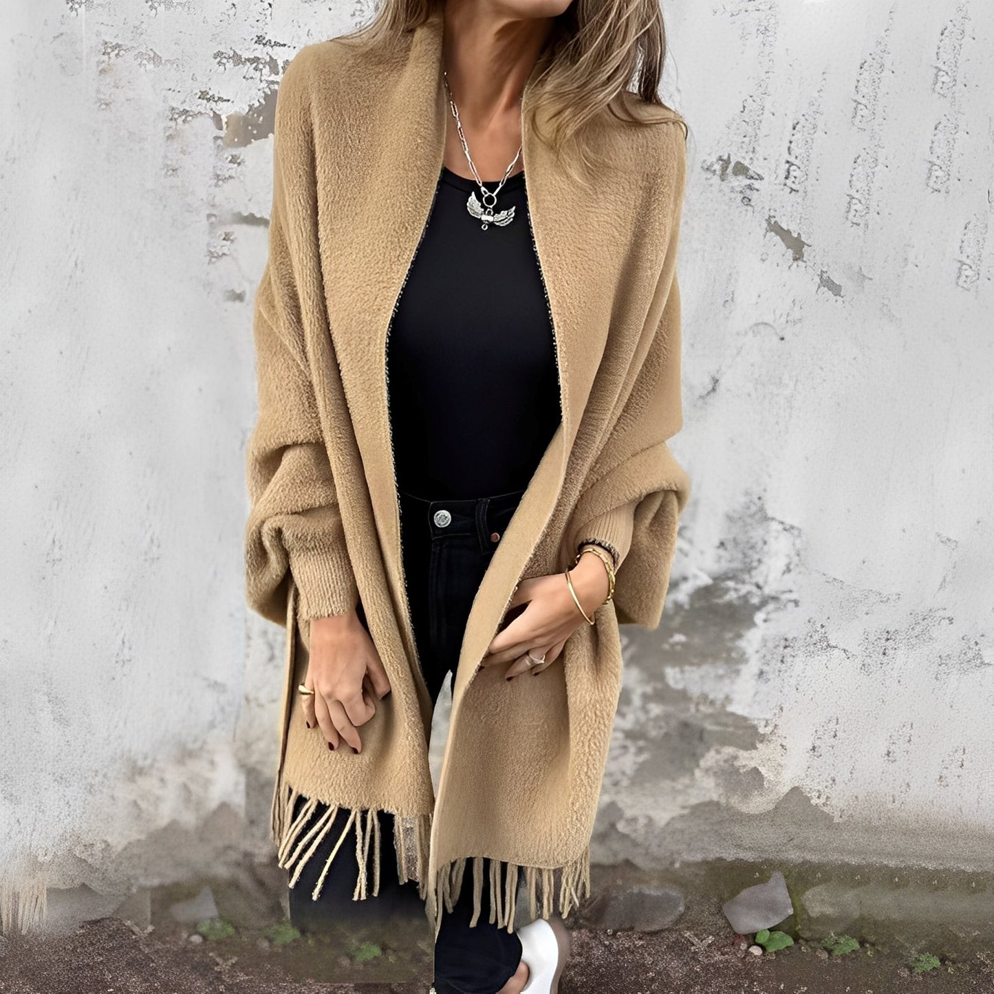 Modische Damen Strickjacke Lässig Chic - IdealeKleiden