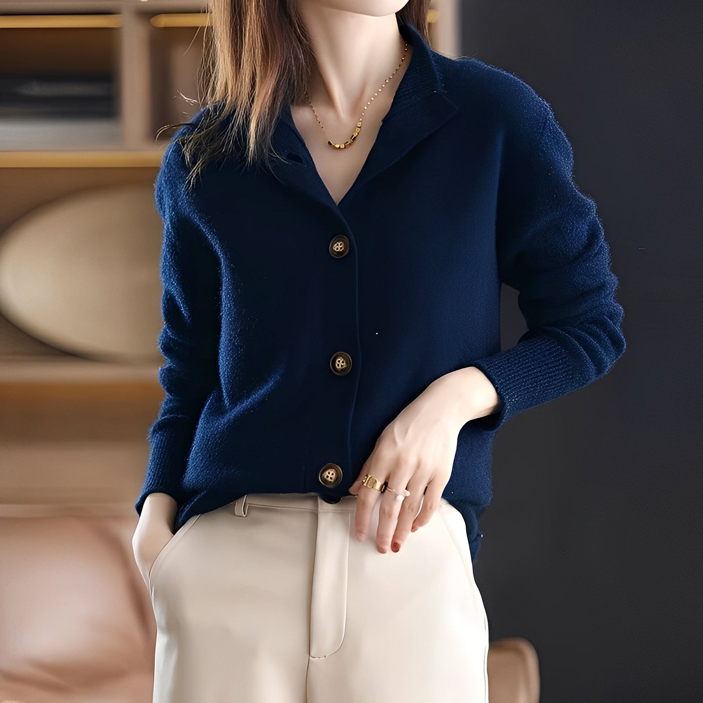 Weicher Frauen Wollpullover Klassisch Gemütlich