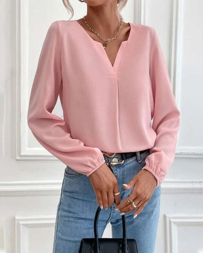 Elegant Women's Long-Sleeved Solid Color Dress
