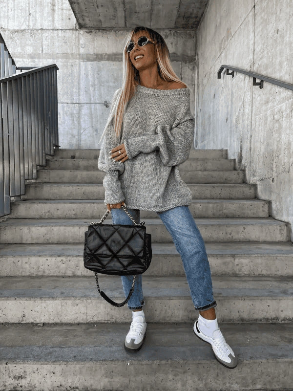 Women's Sweater Light Loose Off-the-Shoulder