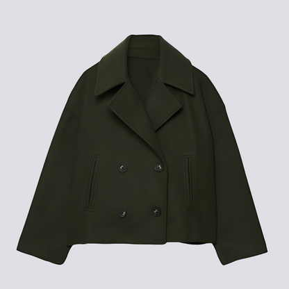 Stylish Women's Short Wool Jacket Lapel