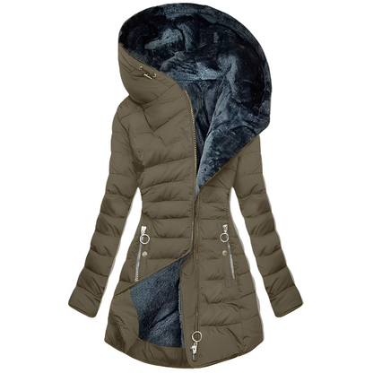 Women's Warm Winter Plush Hooded Coat