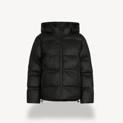 Women's Black Hooded Puffer Jacket
