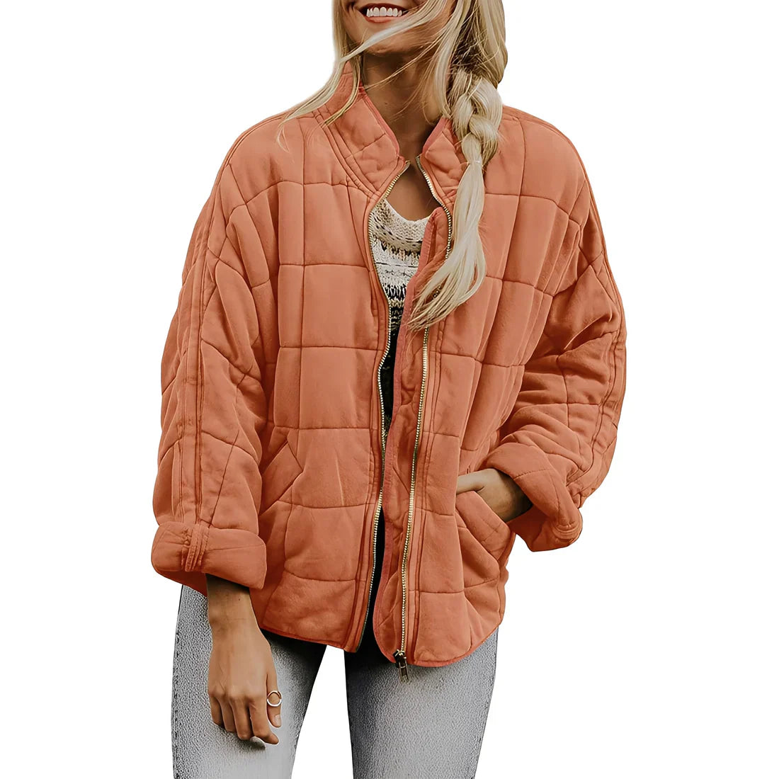 Damen Steppjacke Mit Taschen Warm - IdealeKleiden