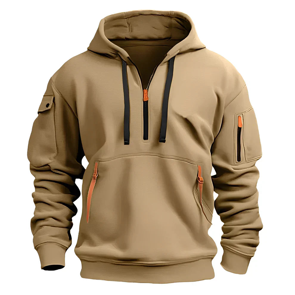 Herren Kapuzenpullover Sportlich Mit Reißverschluss - IdealeKleiden