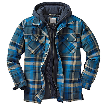 Men's Plaid Flannel Jacket Casual Style