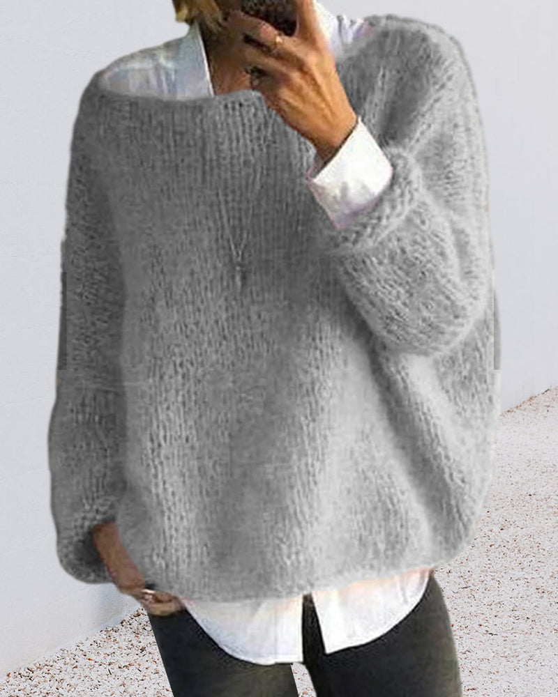 Stylish Sweater Colored Collar