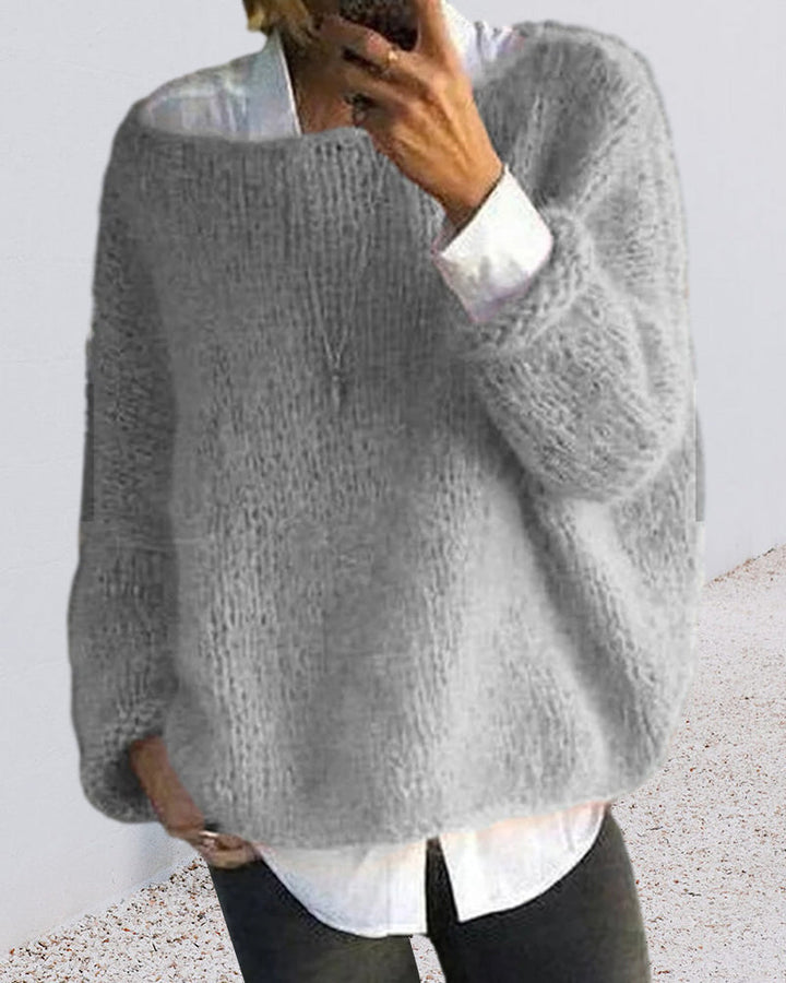 Stylish Sweater Colored Collar