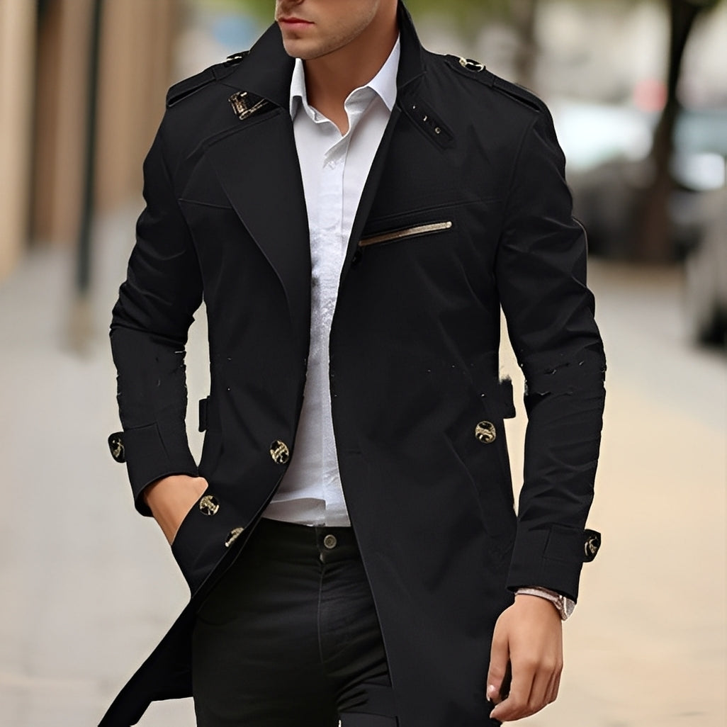 Stylish Men's Trench Coat Elegant Design