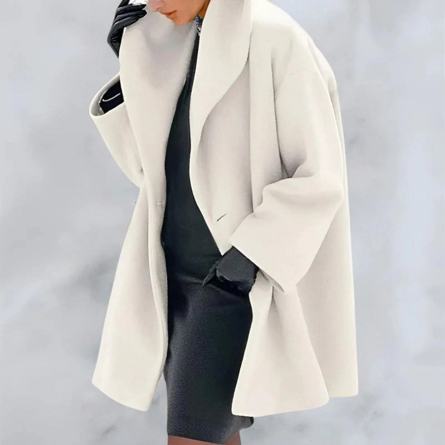 Elegant Winter Coat Long Women's Coat Button Closure