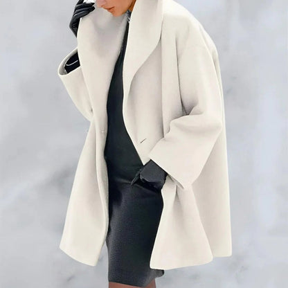 Elegant Winter Coat Long Women's Coat Button Closure