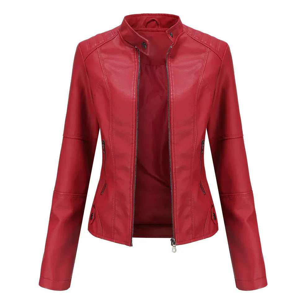 Women's Slim Fit Elegant Leather Jacket