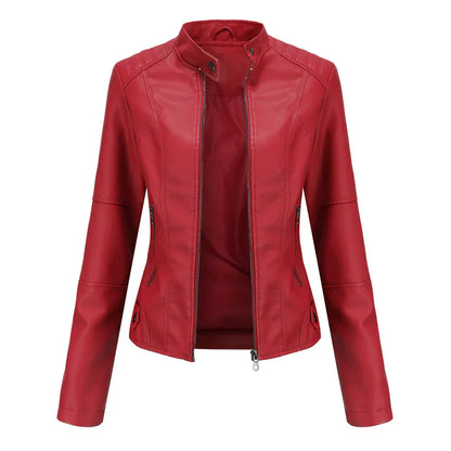 Women's Slim Fit Elegant Leather Jacket