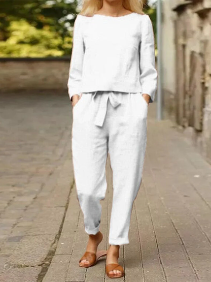 Women's Sports Set Long Sleeve Top High Waist Pants