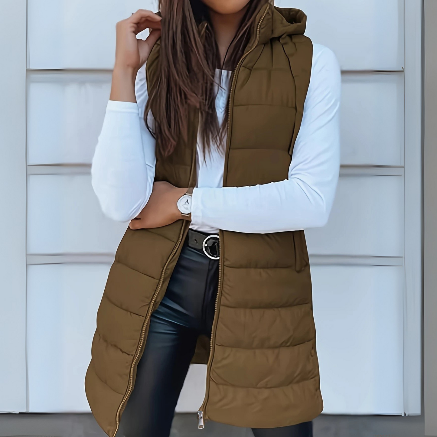 Lange Daunenweste Warm & Stylish