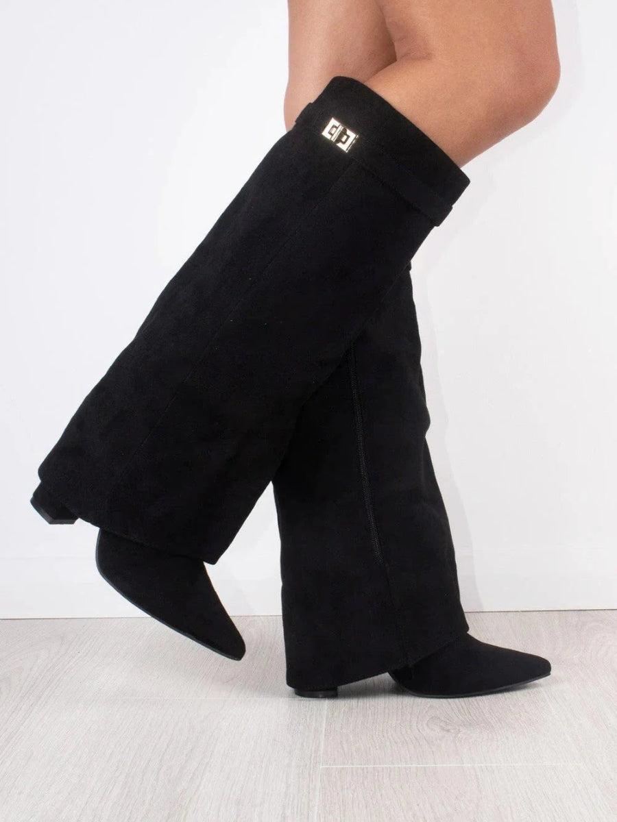 Women's Over-the-Knee Boots Zipper Black