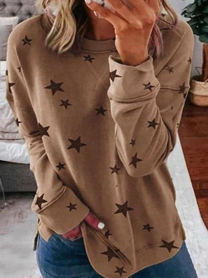 Warm Winter Dress | Star Motif Round Neck Sweater for Women