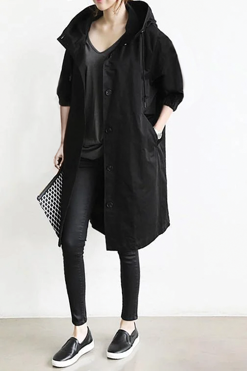 Stylish hooded trench coat