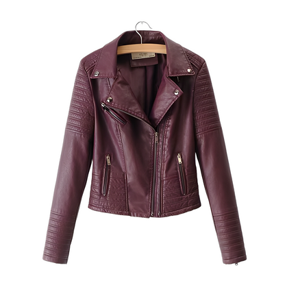 Stylische Damen Lederjacke Slim Fit