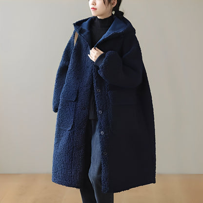 Women's Wool Coat Warm Hooded Winter