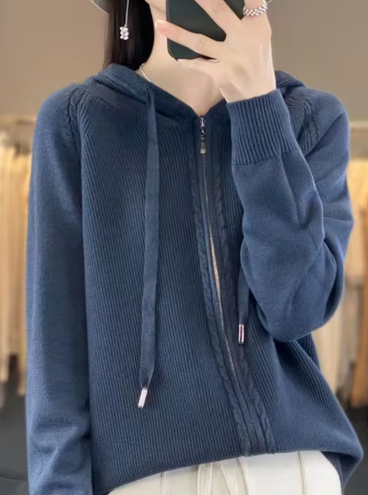 Snug Knit Cardigan with Hood