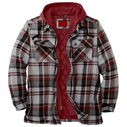 Men's Classic Plaid Hooded Jacket