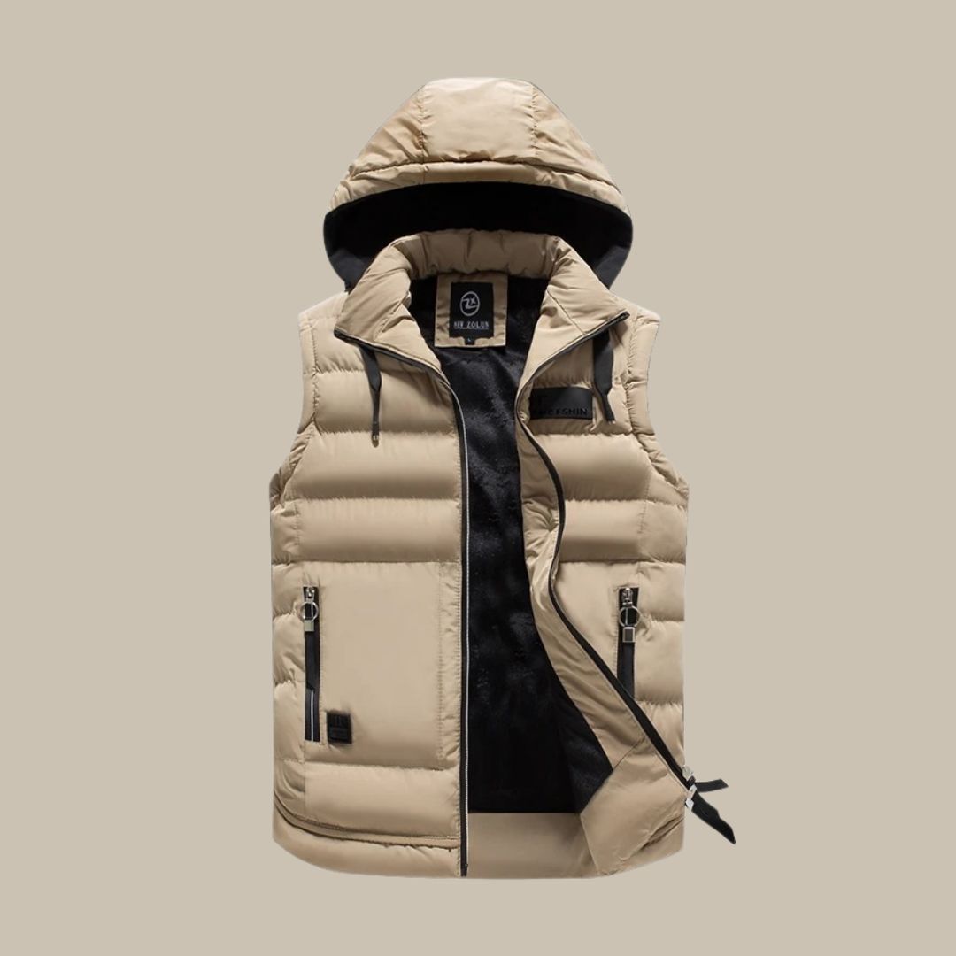 Stylish Men's Vest Warm Hooded Jacket