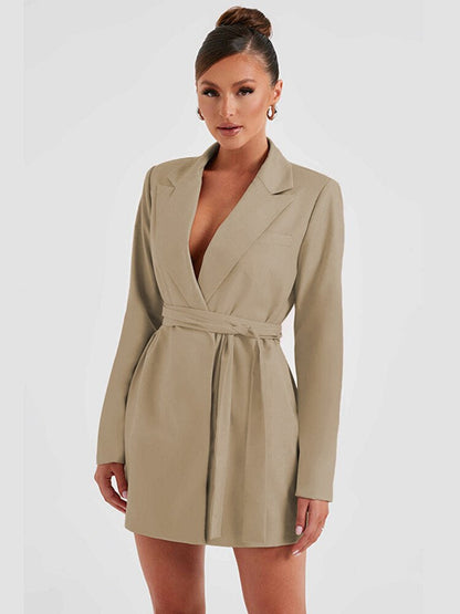 Elegant Blazer Dress Mini Long Sleeve