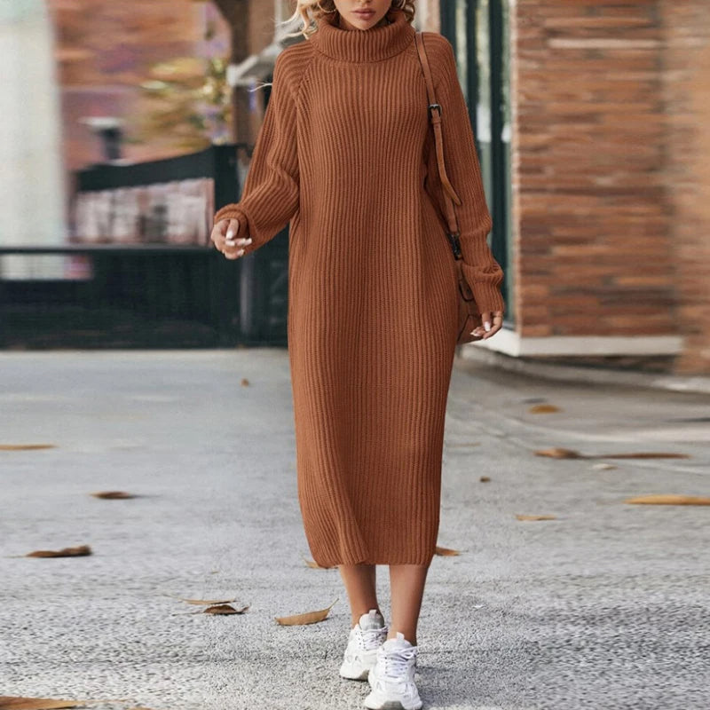 Women's Maxi Dress Sweater Comfortable With Collar