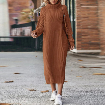 Women's Maxi Dress Sweater Comfortable With Collar