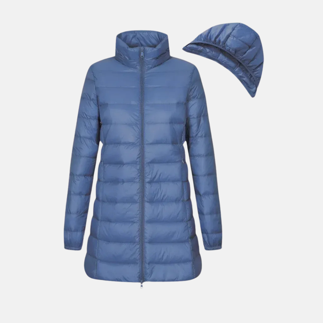 Women's Mid-Length Down Jacket Hooded Parka Waterproof