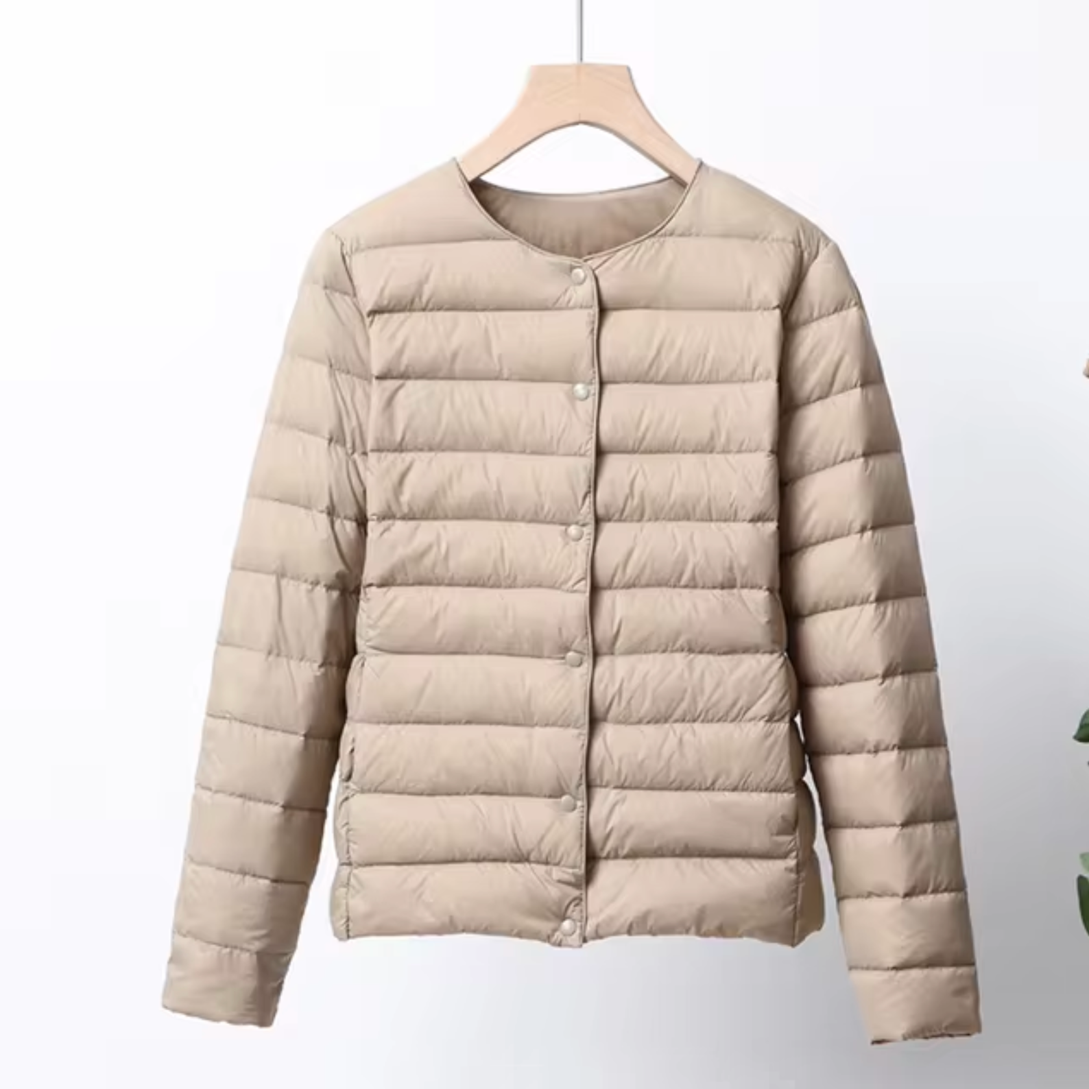 Daunenjacke Damen Slim Fit Leicht Wattierte Kapuzelessen Kurzjacke - IdealeKleiden