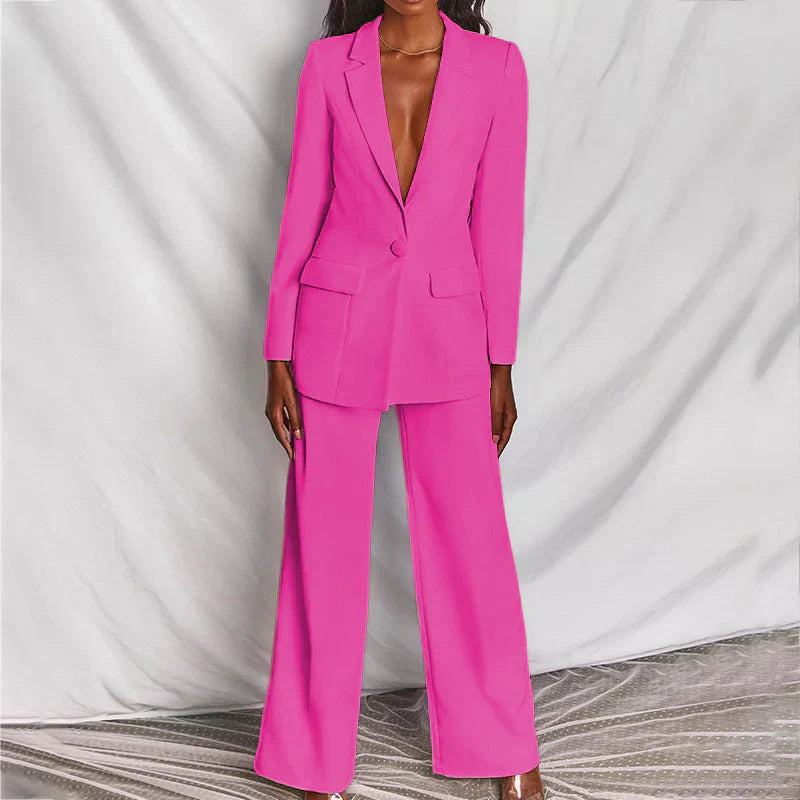 Elegant Women's Suit Set Blazer and Pants