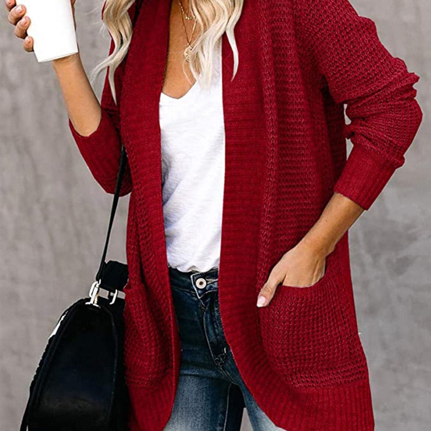Large Knitted Cardigan Comfortable Loose Fit