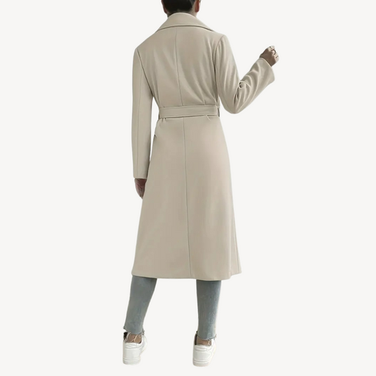 Eleganter Damenmantel Lang mit Taschen - IdealeKleiden