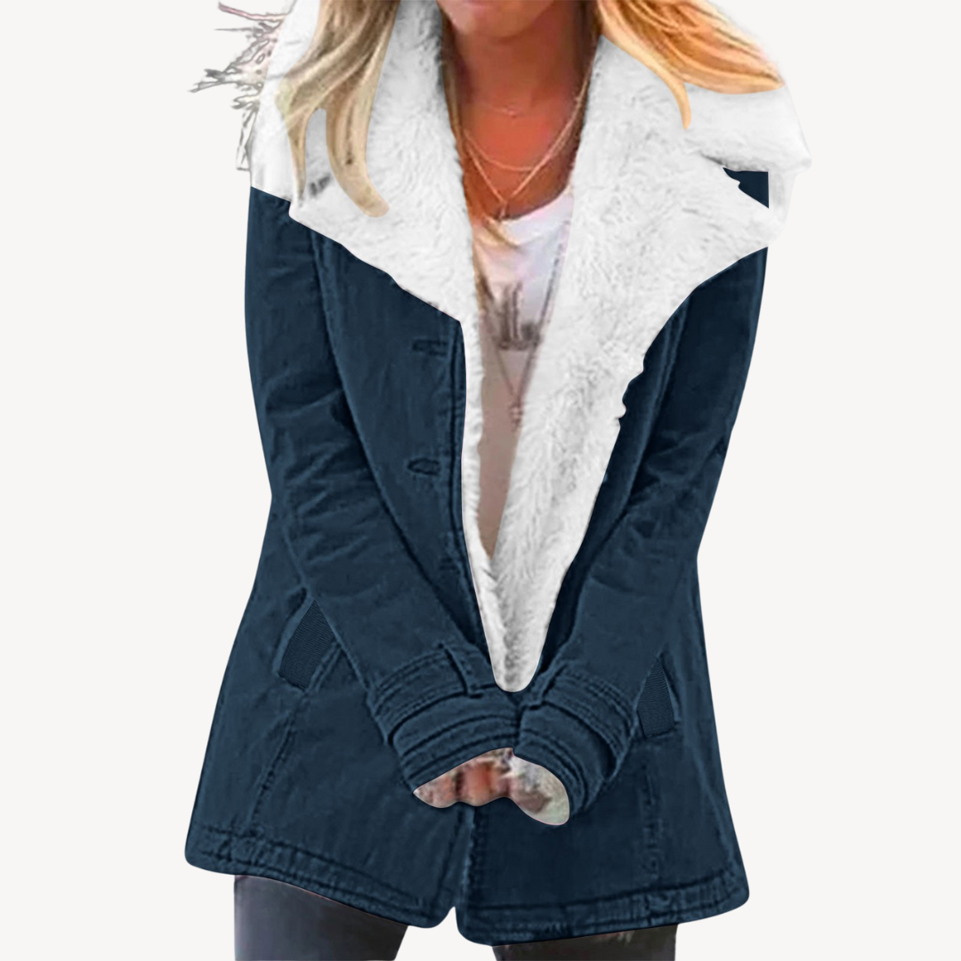 Women's Warm Sherpa Fleece Denim Jacket