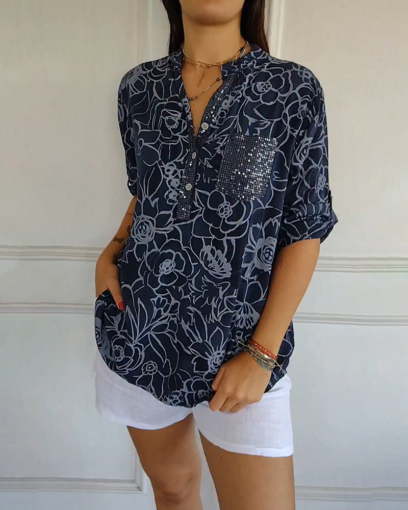 Women's V-Neck Printed Summer Dress