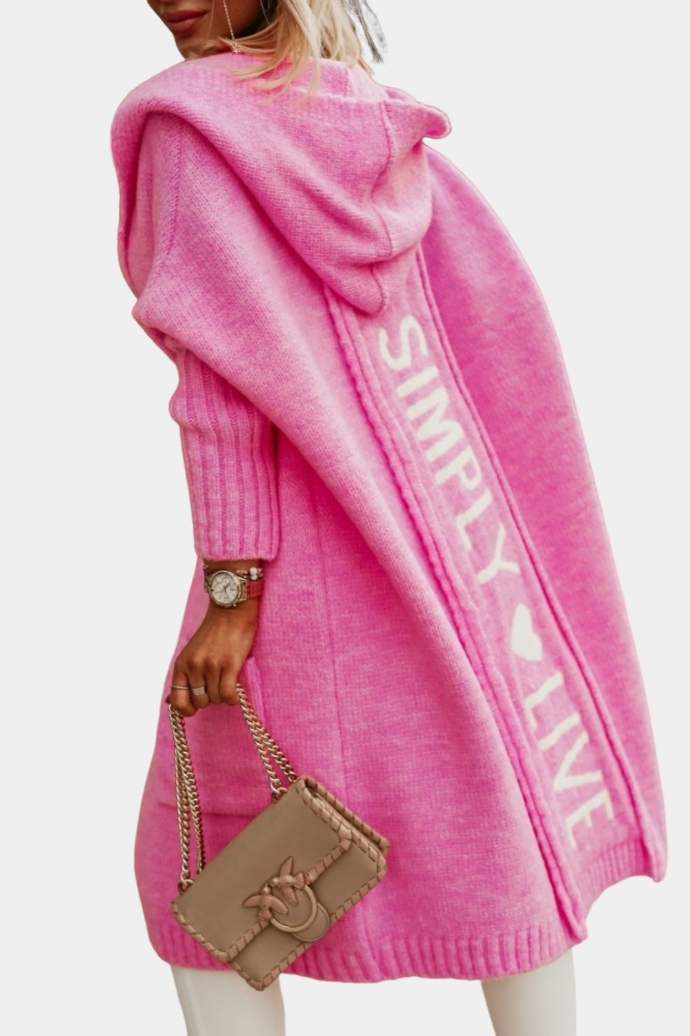 Damen Strickjacke Lang Bequem