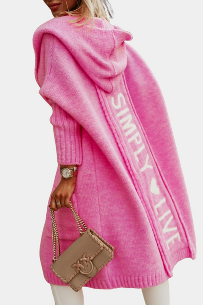 Damen Strickjacke Lang Bequem