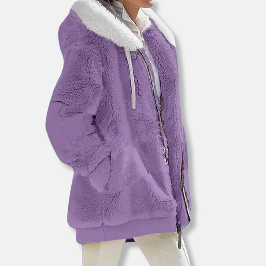 Oversized Fleece Jacket Hooded Warm