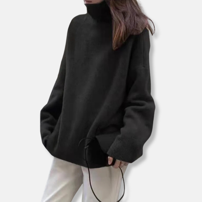Warm Women's Dress Hollow Collar Wool Blend Loose Fit