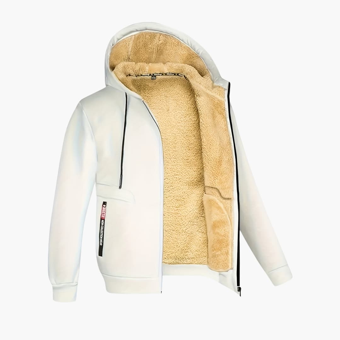 Cozy Men's Jacket Fleece Lined Hood Warm
